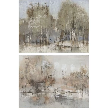 Kép fák vászon, fenyő, kézzelfestett 120x2,4x90 cm bézs 2 féle