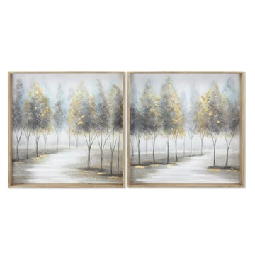 Kép fák vászon, mdf 80x10x80 cm barna, szürke 2 féle