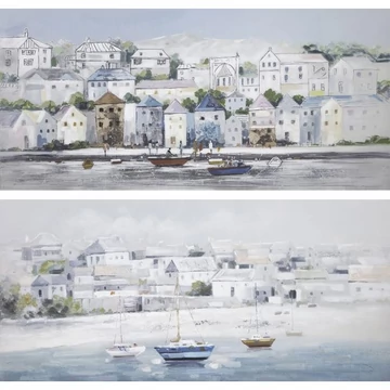 Kép falu vászon, fenyő 150x3,5x70 cm színes 2 féle