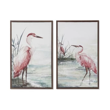 Kép gém keretes vászon, hungarocell 37x3x57 cm pink, zöld 2 féle