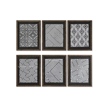Kép geometrikus 3D vászon, hungarocell 33x2x43 cm fekete, fehér 6 féle