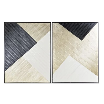 Kép geometrikus vászon, hungarocell 93x3,5x123 cm arany, fekete 2 féle