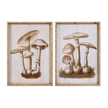 Kép gombák üveg, bambusz 50x2,8x70 cm barna 2 féle
