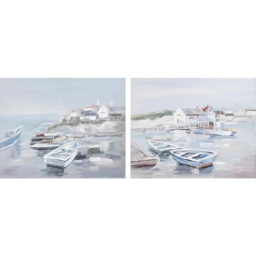 Kép hajók vászon, fenyő 100x3,5x80 cm színes 2 féle