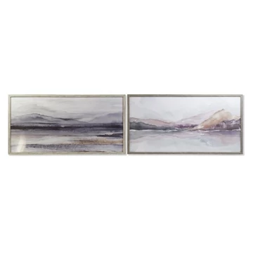 Kép hegyek hungarocell, vászon, kézzelfestett, üveg 124x4,5x64 cm szürke, fehér 2 féle
