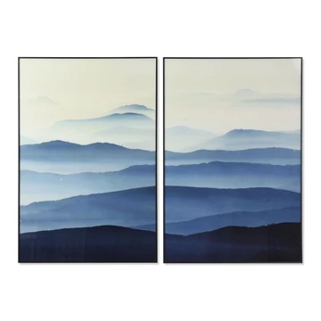 Kép hegyek üveg, alumínium 80x2,5x120 cm kék, fehér 2 féle