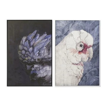 Kép kakadu hungarocell, vászon 83x4,5x123 cm kék, fehér 2 féle