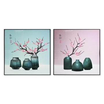 Kép keleti alumínium, mdf 80x3x80 cm pink, zöld 2 féle