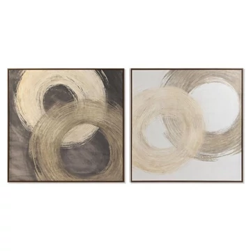 Kép körök hungarocell, vászon 100x4x100 cm bézs, barna 2 féle