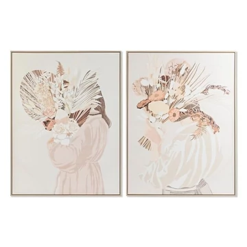 Kép lány csokor hungarocell, vászon 90x4x120 cm bézs, színes 2 féle