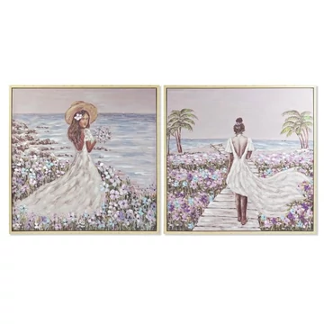 Kép lány strand vászon, hungarocell 100x4x100 cm színes 2 féle
