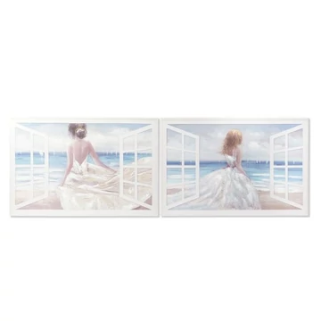 Kép lány strand vászon, mdf 120x3x80 cm színes 2 féle