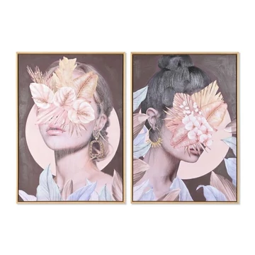 Kép lány virágos vászon, hungarocell 50x3,5x70 cm színes 2 féle