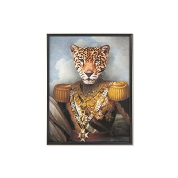 Kép leopárd keretes mdf, üveg, papír, poliészter 74x3x97 cm színes