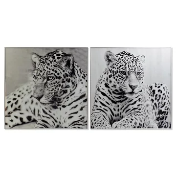 Kép leopárd üveg, alumínium 100x2,5x100 cm színes 2 féle