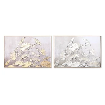Kép leveles hungarocell, vászon 123x4,5x83 cm arany, ezüst 2 féle
