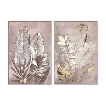 Kép leveles hungarocell, vászon 83x4,5x123 cm bézs, arany 2 féle