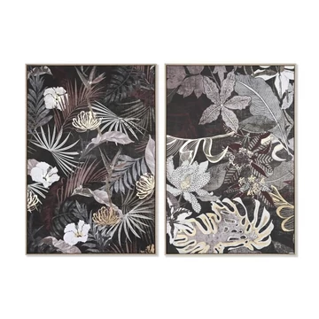 Kép leveles hungarocell, vászon 83x4,5x123 cm fekete, színes 2 féle