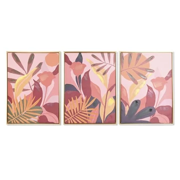 Kép leveles vászon, hungarocell 53x3,5x73 cm narancssárga, pink 3 féle