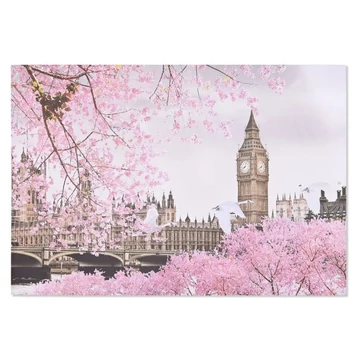 Kép London glitteres vászon, metál 150x3x100 cm pink, szürke