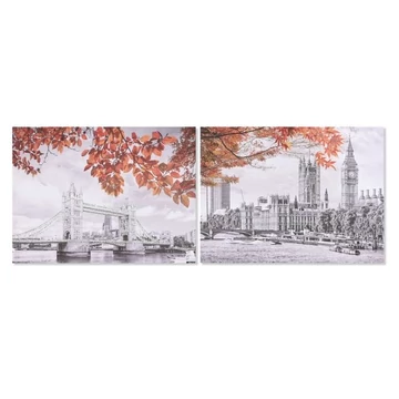 Kép London glitteres vászon, metál 80x2,5x60 cm narancssárga, szürke 2 féle