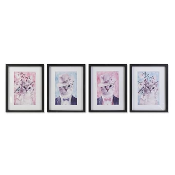 Kép macska keretes hungarocell 35x2x45 cm pink, fekete 4 féle