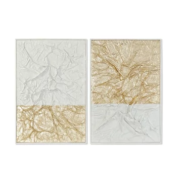Kép modern 3D vászon, hungarocell 53x3,5x78 cm arany, világosszürke 2 féle