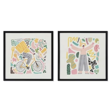 Kép modern keretes hungarocell, mdf 40x2,8x40 cm színes 2 féle