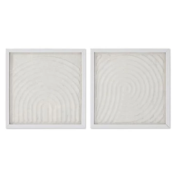 Kép modern üveg, papír 35x2x35 cm fehér, natúr S/2