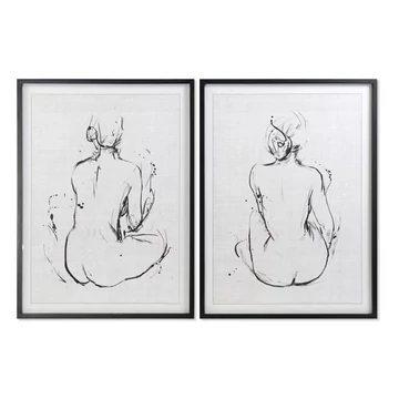 Kép nő fa, üveg, mdf 70x2,5x90 cm fehér, fekete 2 féle