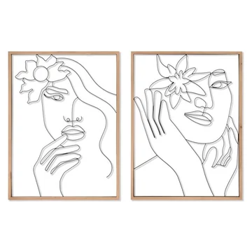 Kép nő fém, mdf 60x2,5x80 cm fekete, barna 2 féle
