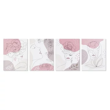 Kép nő vászon, fenyő 30x1,8x40 cm bézs, pink 4 féle