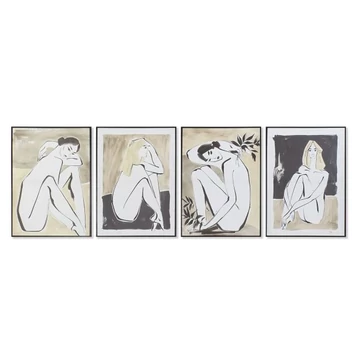 Kép nő vászon, hungarocell 50x2,8x70 cm bézs, fekete 4 féle