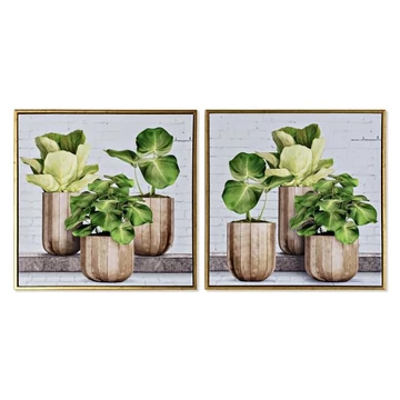 Kép növények keret vászon, hungarocell 52x2,3x52 cm színes 2 féle