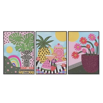 Kép növények vászon, hungarocell 50x2,8x70 cm színes 3 féle
