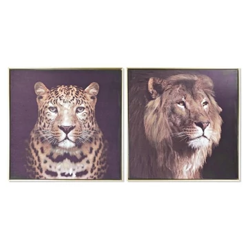 Kép oroszlán leopárd vászon, hungarocell 83x3,5x83 cm színes 2 féle
