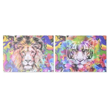 Kép oroszlán tigris vászon, mdf 70x1,8x50 cm színes 2 féle