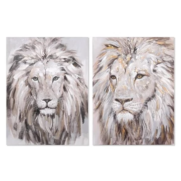 Kép oroszlán vászon, fenyő 90x3,7x120 cm színes 2 féle