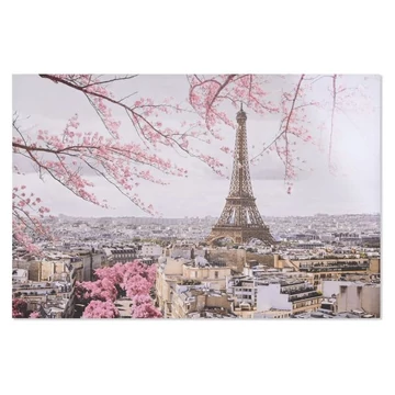 Kép Párizs glitteres vászon, metál 150x3x100 cm pink, szürke