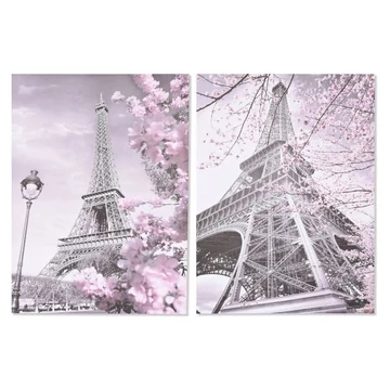 Kép Párizs glitteres vászon, metál 60x2,5x80 cm pink, szürke 2 féle