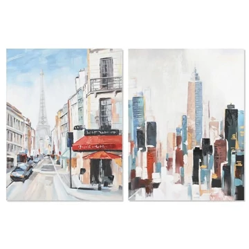 Kép Párizs New York vászon, fenyő 90x3,7x120 cm színes 2 féle