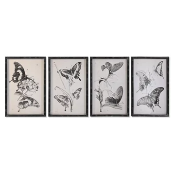Kép pillangós üveg, lucfenyő 40x2,8x60 cm fekete 4 féle