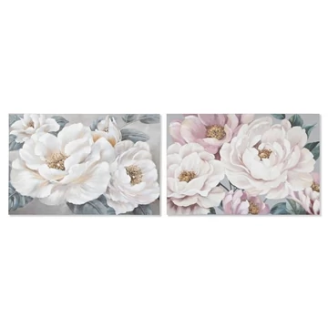 Kép rózsa vászon, fenyő 120x3,7x80 cm fehér, pink 2 féle