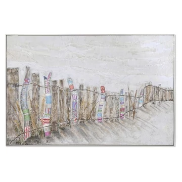 Kép strand 3D vászon, hungarocell, lucfenyő, kézzelfestett 150x4,5x100 cm bézs, fehér