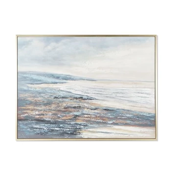 Kép strand kézzel festett vászon, hungarocell, kézzelfestett 156x4x106 cm kék