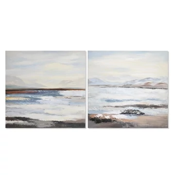 Kép strand vászon, mdf 100x2,8x100 cm kék 2 féle