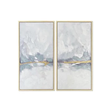 Kép szett absztrakt vászon, hungarocell 120x4x120 cm színes S/2