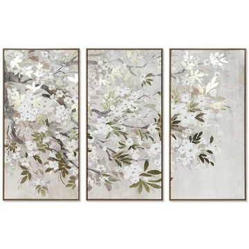 Kép szett keretes keretes hungarocell, vászon 60x4x120 cm bézs, színes S/3