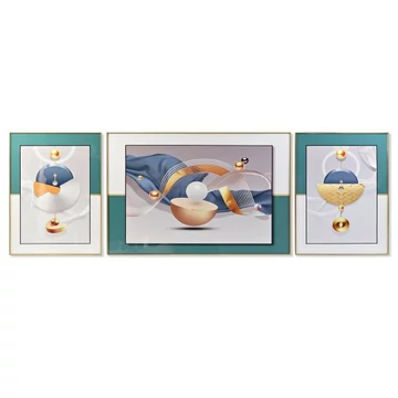 Kép szett modern alumínium, mdf 240x3x80 cm színes S/3