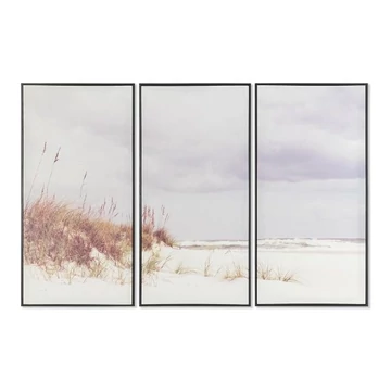 Kép szett strand keretes vászon, hungarocell 120x2,8x80 cm szürke, bézs S/3